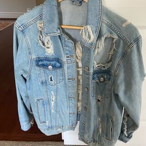 Distressed denim jacket